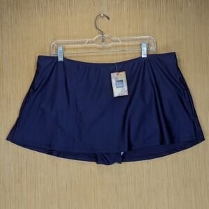 Noon Swim Skort‎ Swimsuit Bottom Plus Size 22 Navy Blue New with Tags